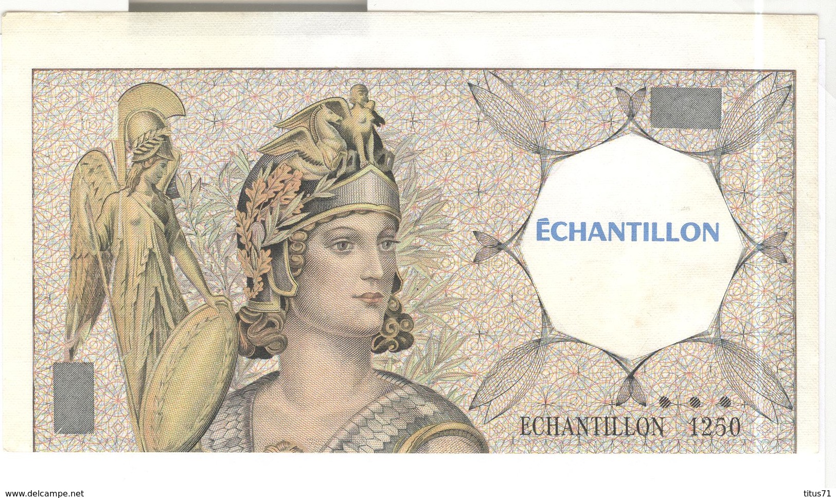 Billet Echantillon 1250 Tronqué France - Test De Distributeur De Billets -  TTB+ - Specimen