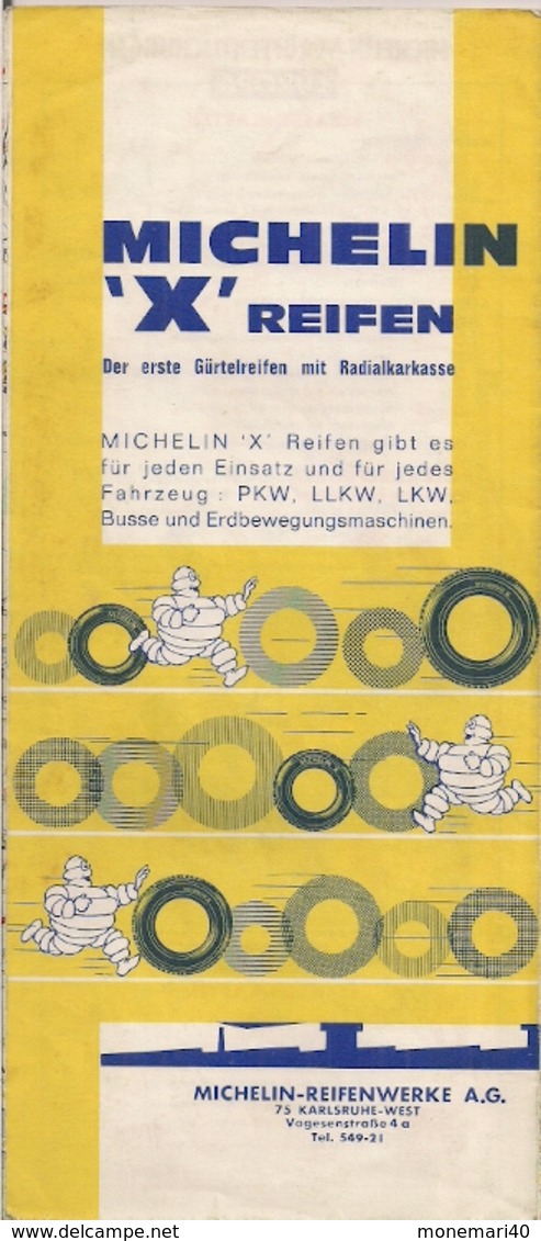 DEUTSCHLAND (ALLEMAGNE) - CARTE ROUTIÈRE MICHELIN N° 202 - 200.000ème - 1966. - Cartes Routières