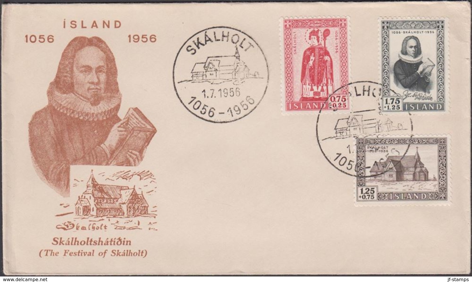 1956. SKÁLHOLT. 3 Ex. SKÁLHOLT 1056 - 1956 1.7.1956.  (Michel 300-302) - JF310255 - Cartas & Documentos