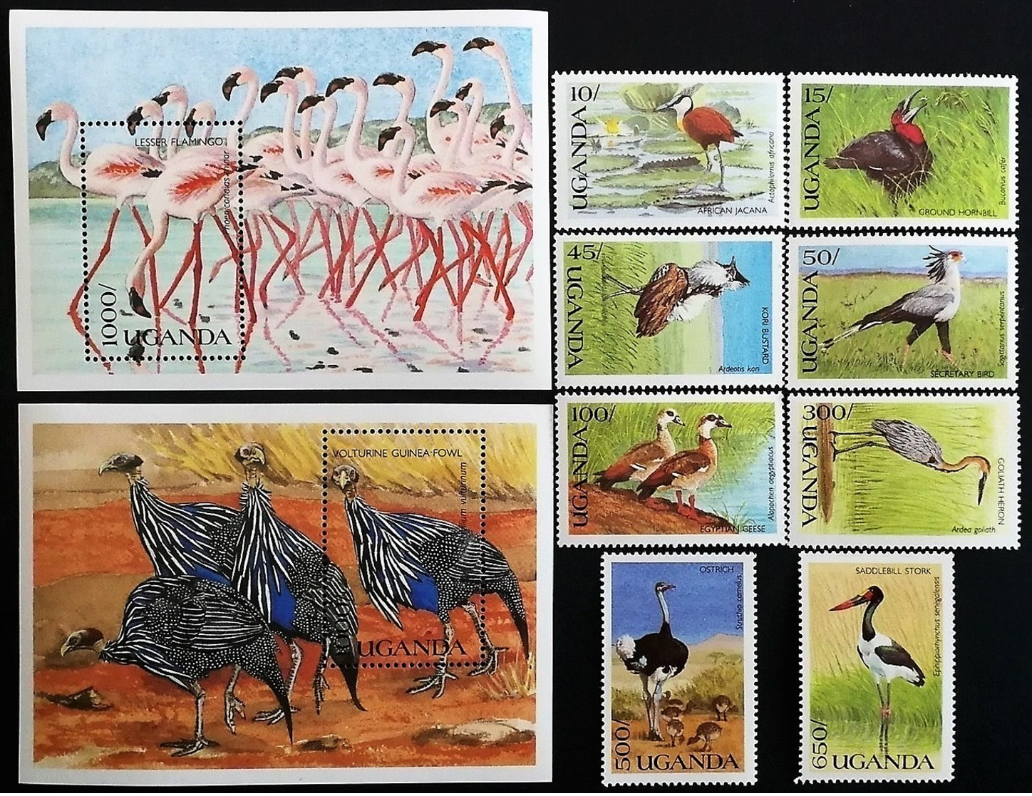 # Uganda 1990**Mi.813-22 Native Birds , MNH [20;21] - Otros & Sin Clasificación