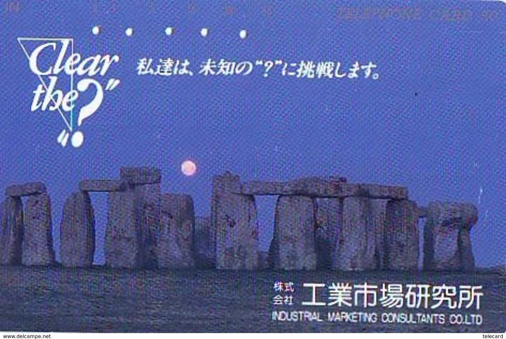 Télécarte Japon ANGLETERRE * STONEHENGE  (308) GREAT BRITAIN Related * ENGLAND Phonecard Japan * - Paesaggi