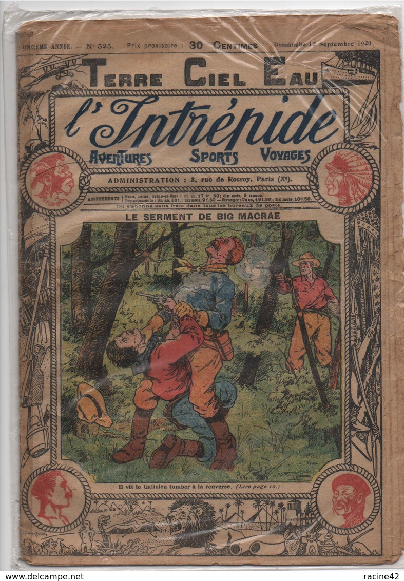 L'INTREPIDE - N° 525  Du 12.09.1920  * LE SERMENT DE BIG MACRAE * - L'Intrépide