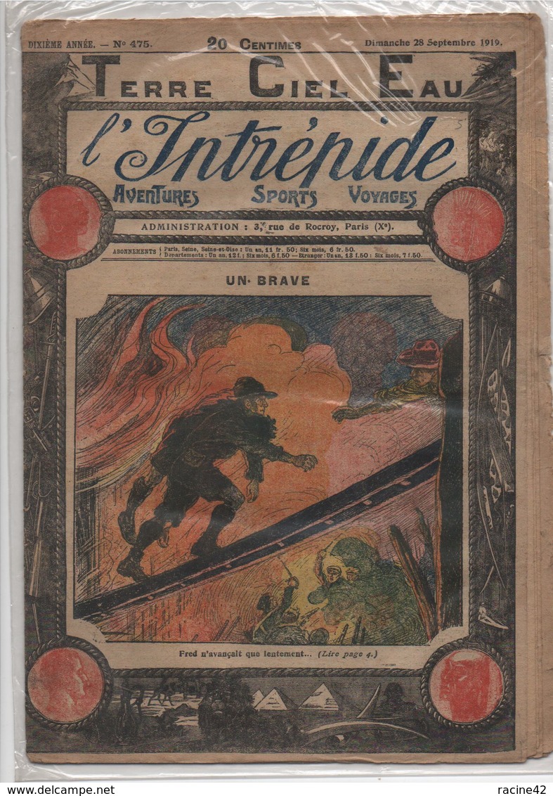 L'INTREPIDE - N° 475  Du 28.09.1919  * UN BRAVE * - L'Intrépide