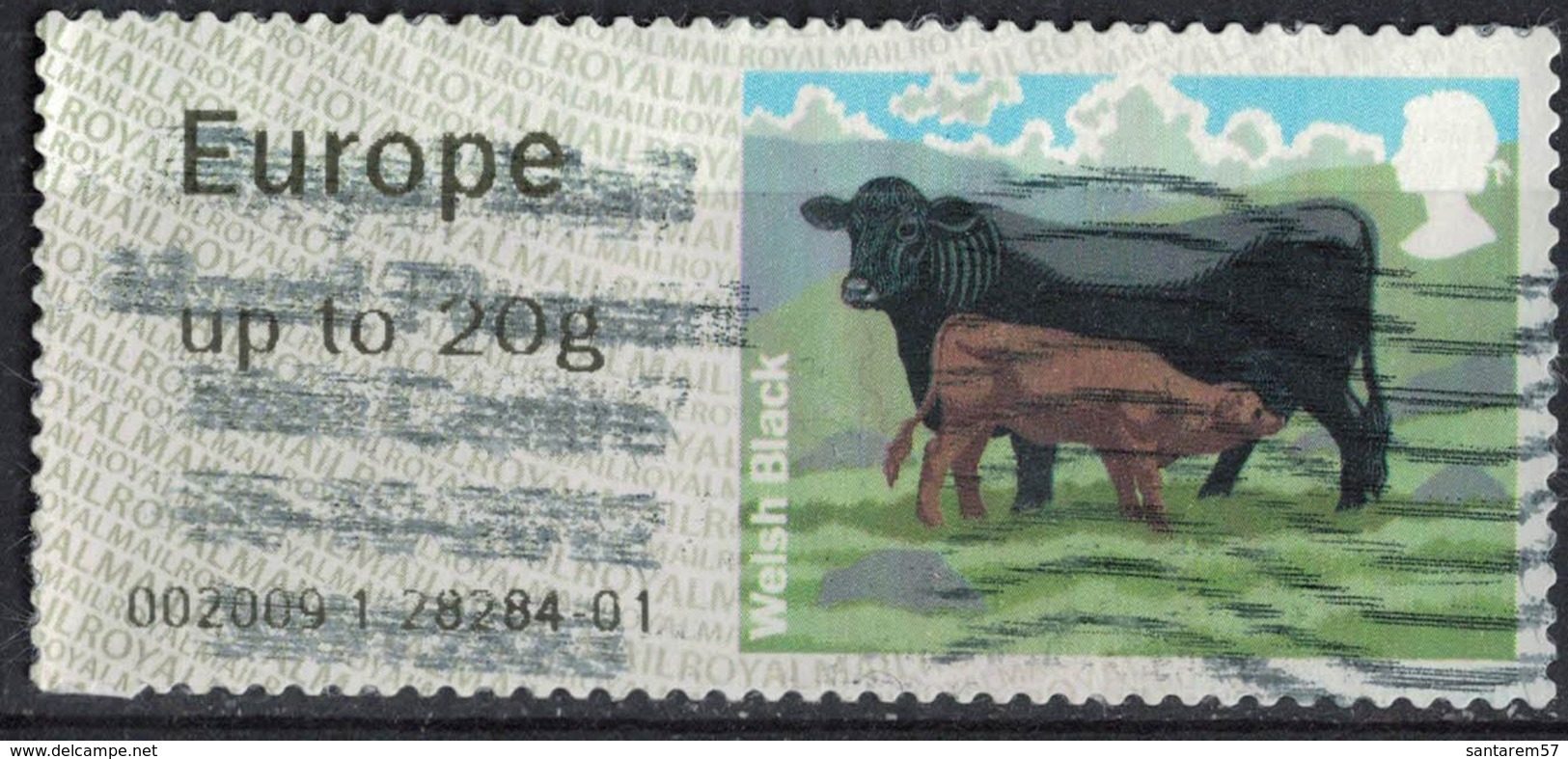 Royaume Uni 2012 Vignette Animaux De La Ferme Cow Vache Welsh Black SU - Post & Go (automaten)