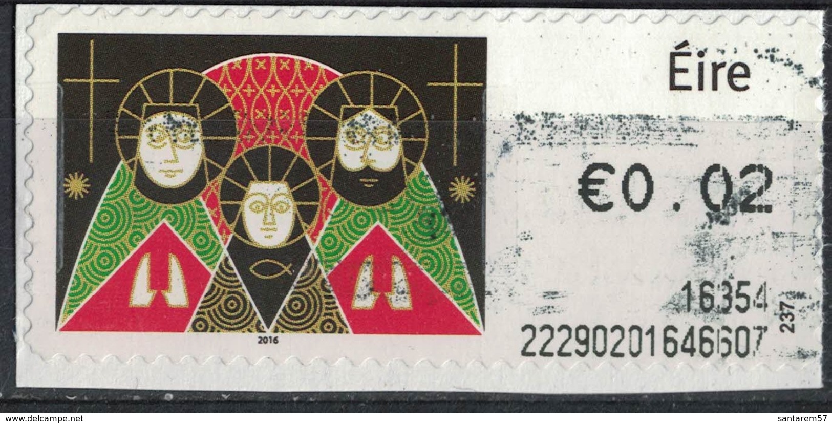 Irlande Vignette Oblitérée Sur Fragment Scène Religieuse SU - Frankeervignetten (Frama)