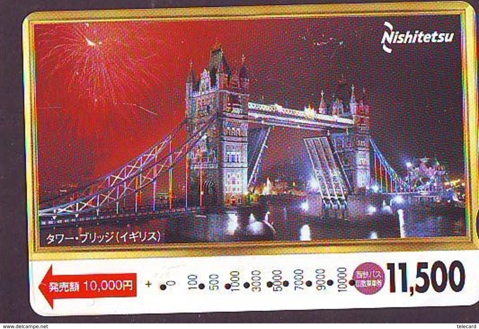 Carte Prépayée Japon * ANGLETERRE * ENGLAND * TOWER BRIDGE * LONDON (332) GREAT BRITAIN Related *  Prepaid Card Japan * - Landscapes