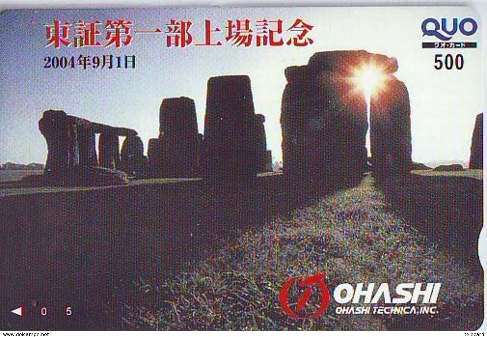 Carte Prépayée Japon * ANGLETERRE * ENGLAND *  STONEHENGE  (340) GREAT BRITAIN Related *  Prepaid Card Japan * - Paysages