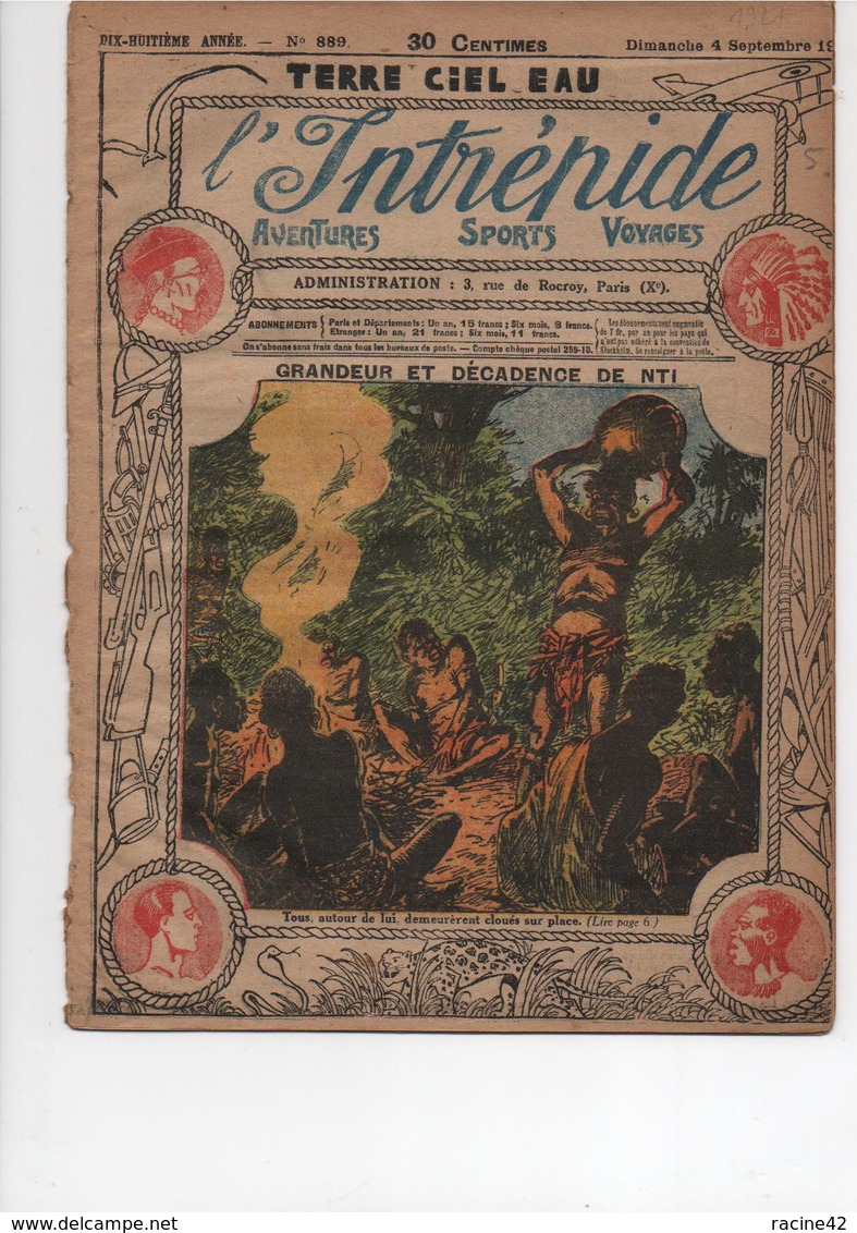 L'INTREPIDE - N° 889  Du 04.09.1927  * GRANDEUR ET DECADENCE DE NTI * - L'Intrépide