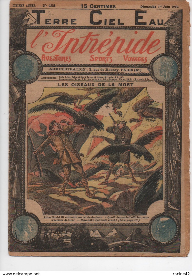 L'INTREPIDE - N° 458  Du 01.06.1919  * LES OISEAUX DE LA MORT * - L'Intrépide