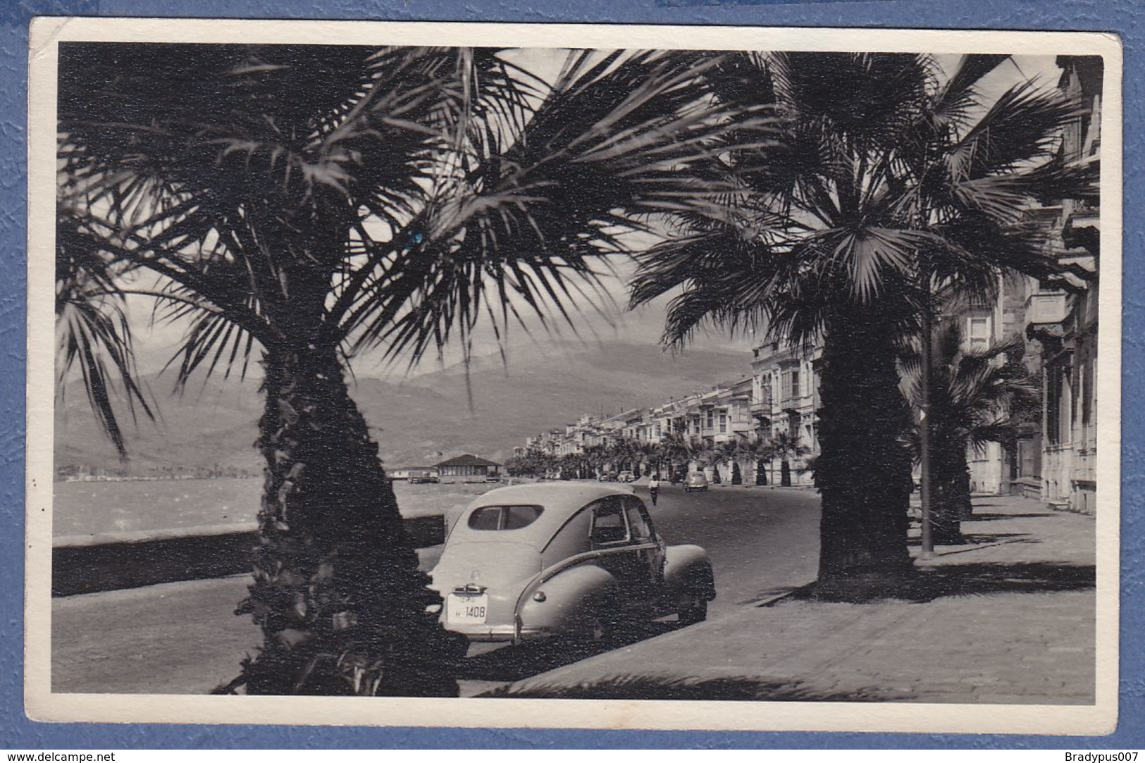 Turkey Izmir License Plate,Peugeot 203,old Car,old Photo Postcard - Turchia