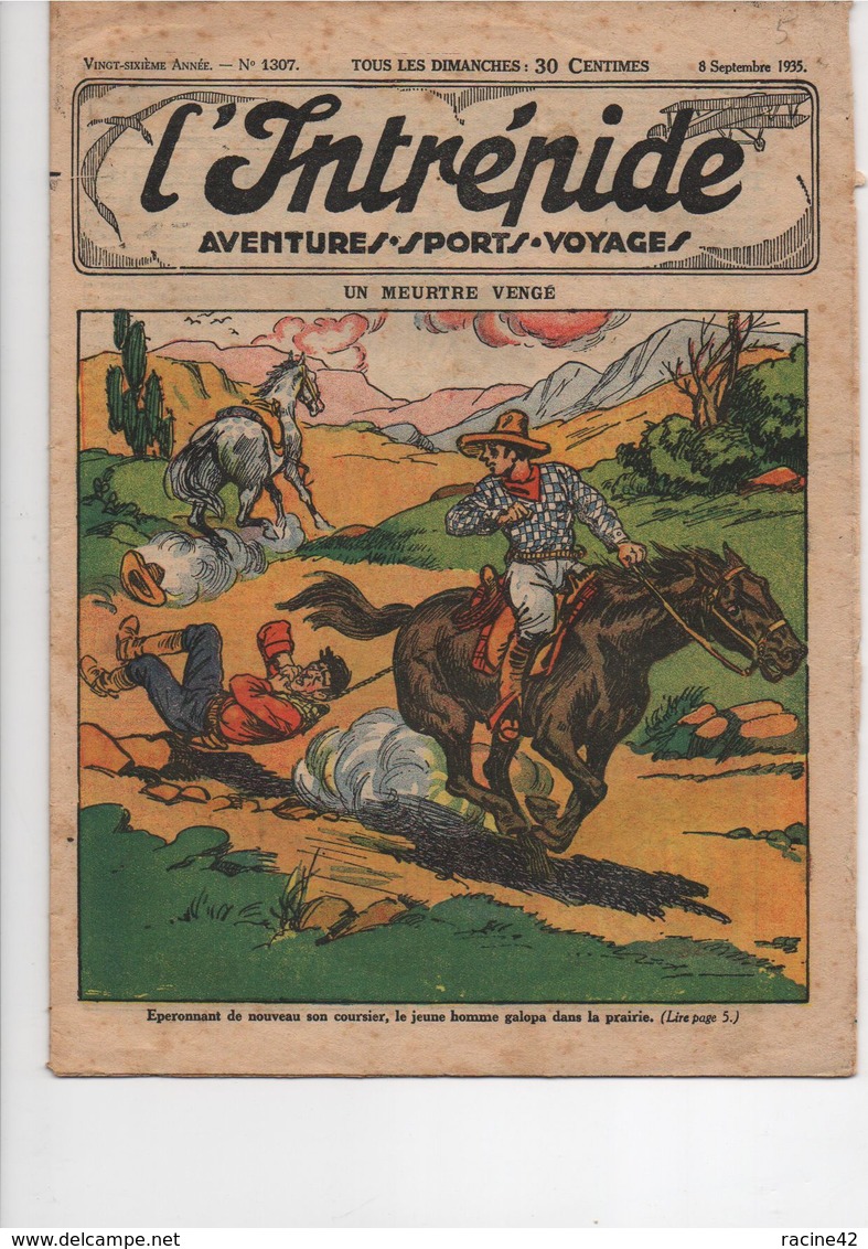 L'INTREPIDE - N° 1307  Du 08.09.1935  * UN MEURTRE VENGE * - L'Intrépide