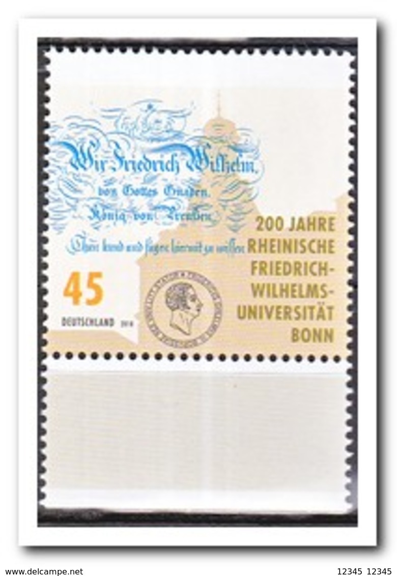 Duitsland 2018, Postfris MNH, MI 3360, 200 Years Rheinische Friedrich-Wilhelms-University Of Bonn - Nuevos