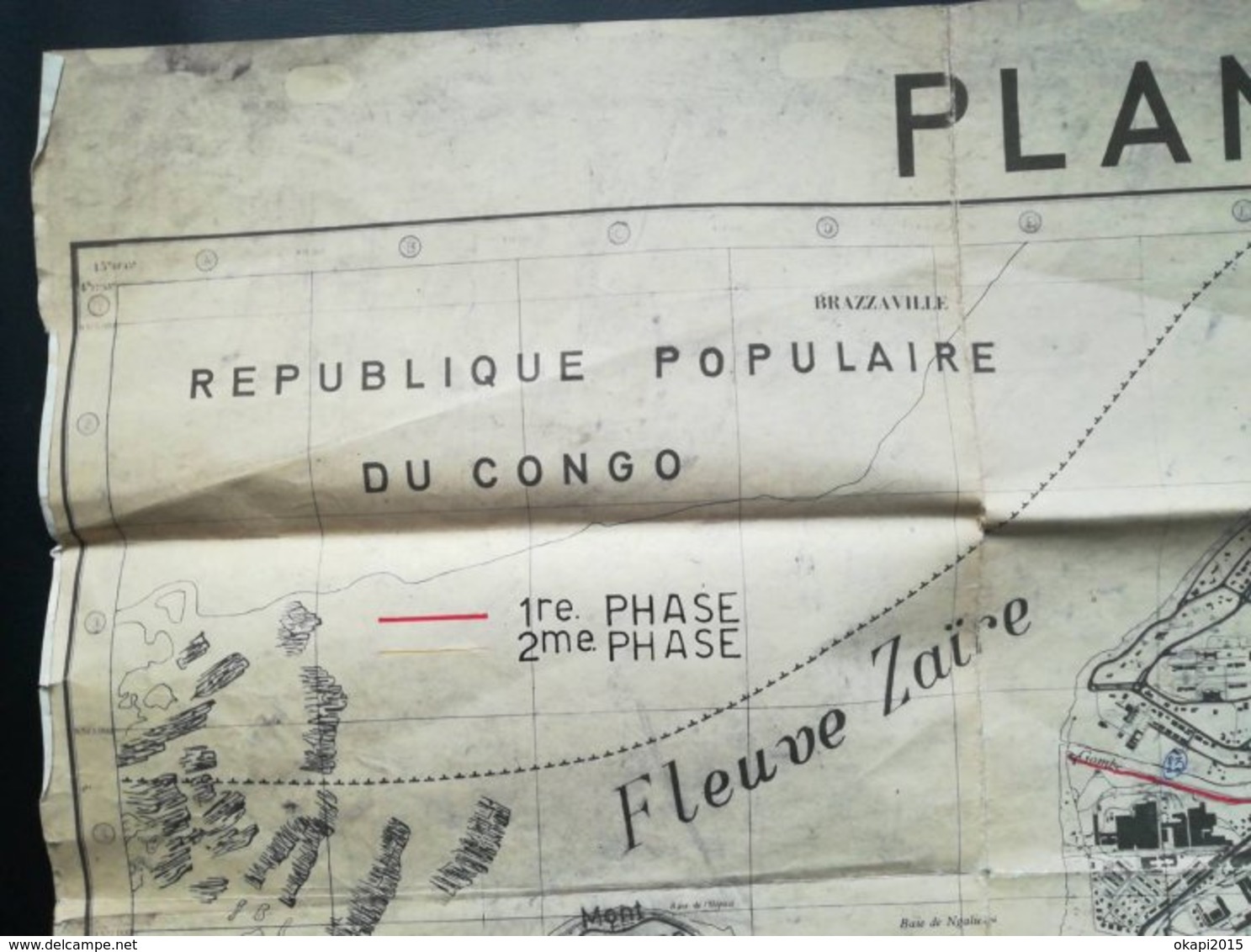 Vieux Plan De La Ville De Kinshasa Ex - Léopoldville   Congo Zaïre Ancienne Colonie Belgique Vieux Papiers Cartes - Altri Disegni