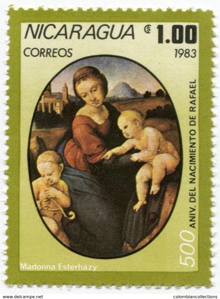 Lote 1287-93, Nicaragua, 1983, Sello, Stamp, 7 V, Pinturas De Rafael, Raphael Paintings, Art - Nicaragua