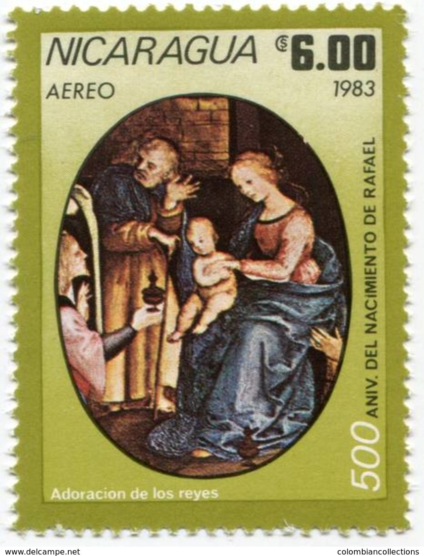 Lote 1287-93, Nicaragua, 1983, Sello, Stamp, 7 V, Pinturas De Rafael, Raphael Paintings, Art - Nicaragua