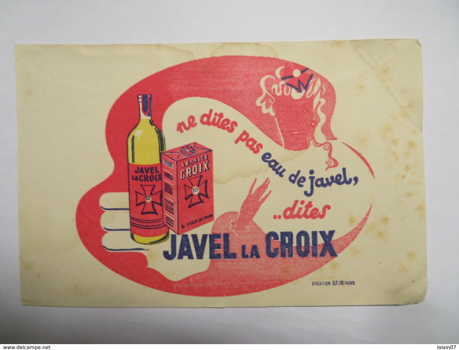 Buvard : "Javel La CROIX" - Produits Ménagers