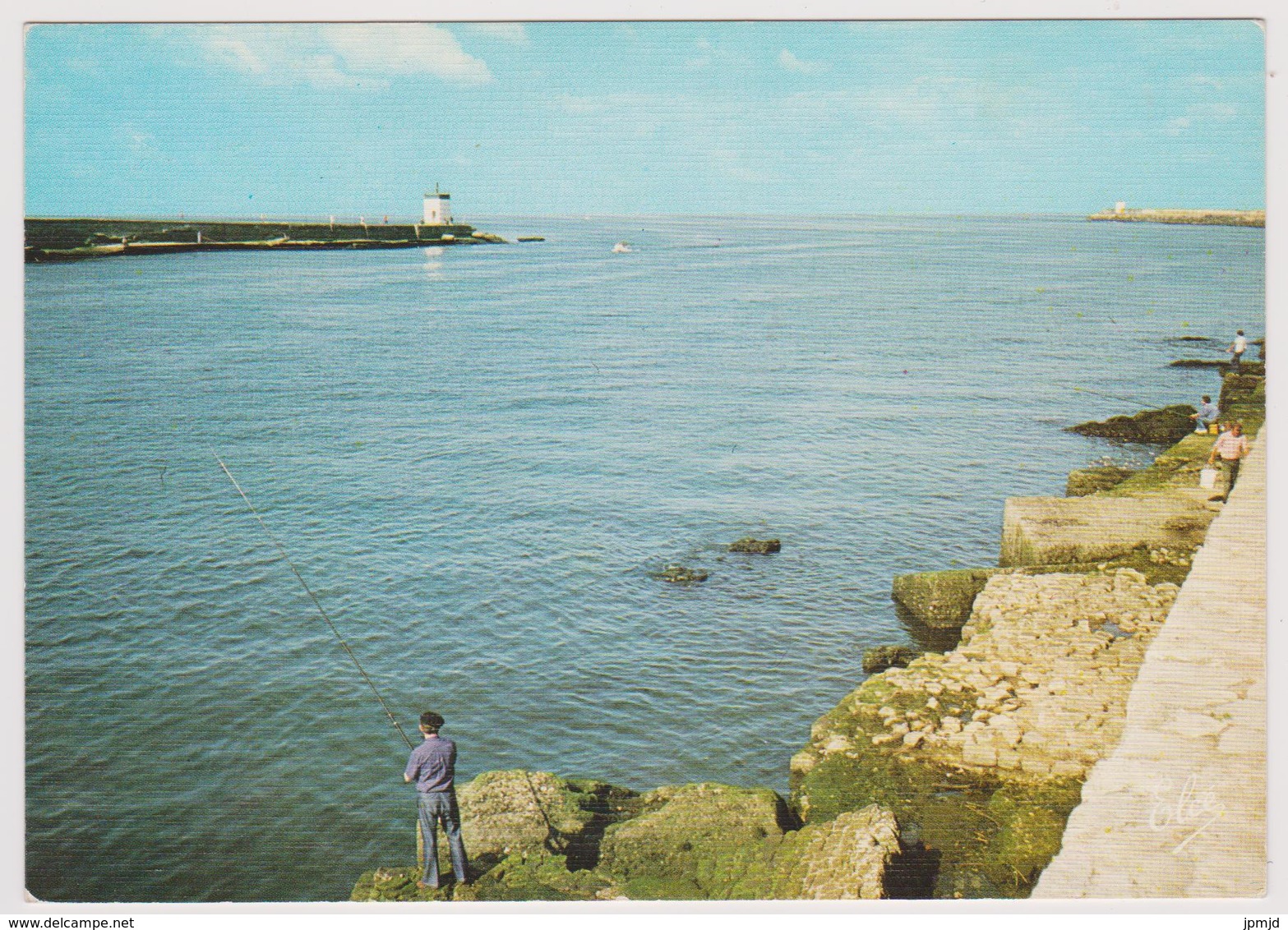 40 - BOUCAU TARNOS - L'entrée De L'Adour Avec Les Digues - Editions Elcé N 7880 - Pêcheur à La Ligne - Autres & Non Classés