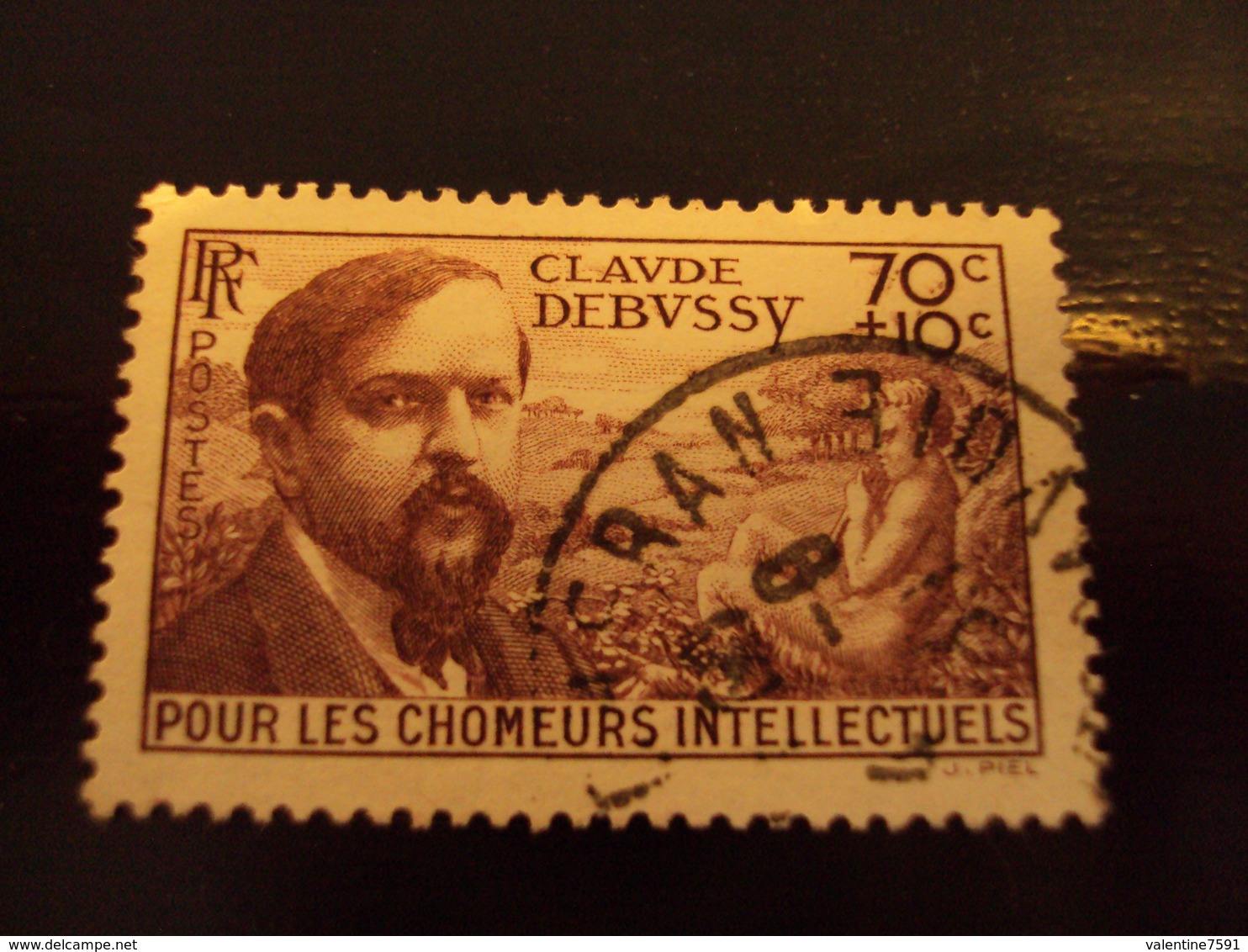 1939     -timbre Oblitéré N°   437   "  Claude Debussy      "      Côte    2.75     Net     0.90 - Oblitérés