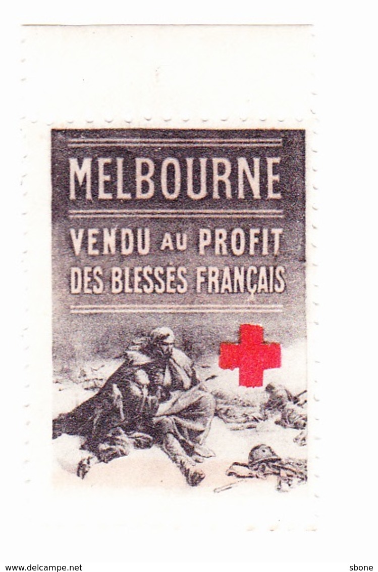 Vignette Militaire Delandre - Croix Rouge - Melbourne - Red Cross