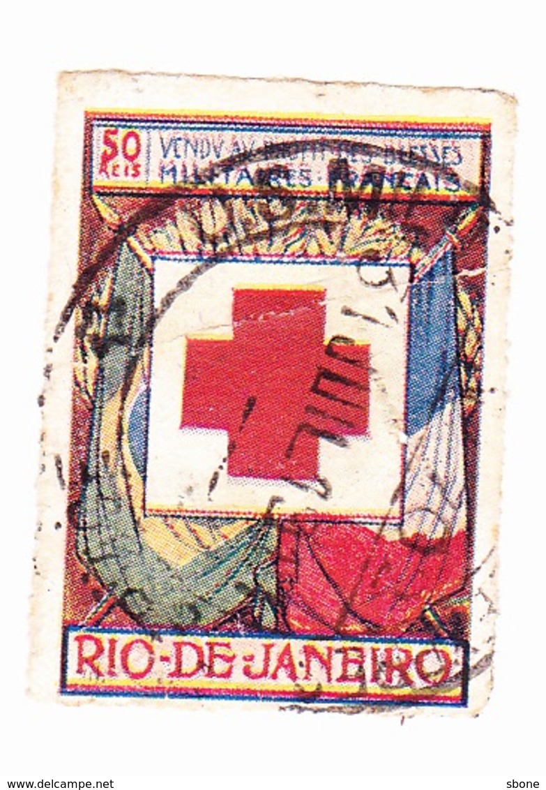 Vignette Militaire Delandre - Croix Rouge - Rio De Janeiro - Pliure - Red Cross