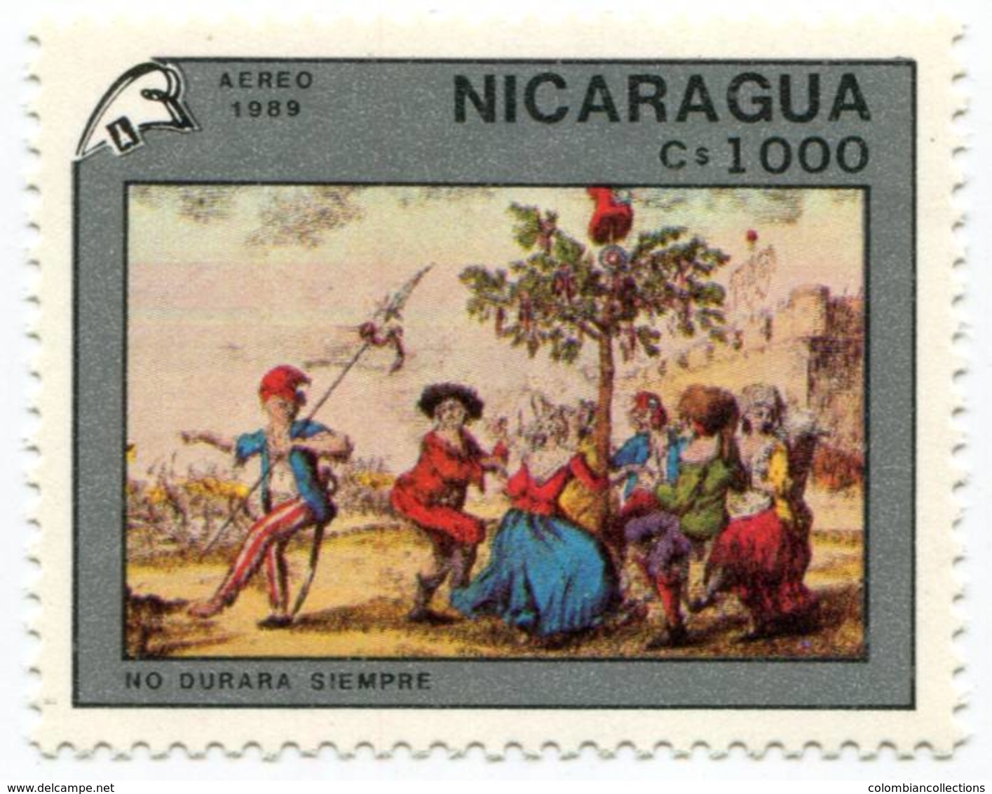 Lote 1773-9, Nicaragua, 1989, Sello, Stamp, 7 V, Bicentenario De La Revolucion Francesa, French Revolution - Nicaragua