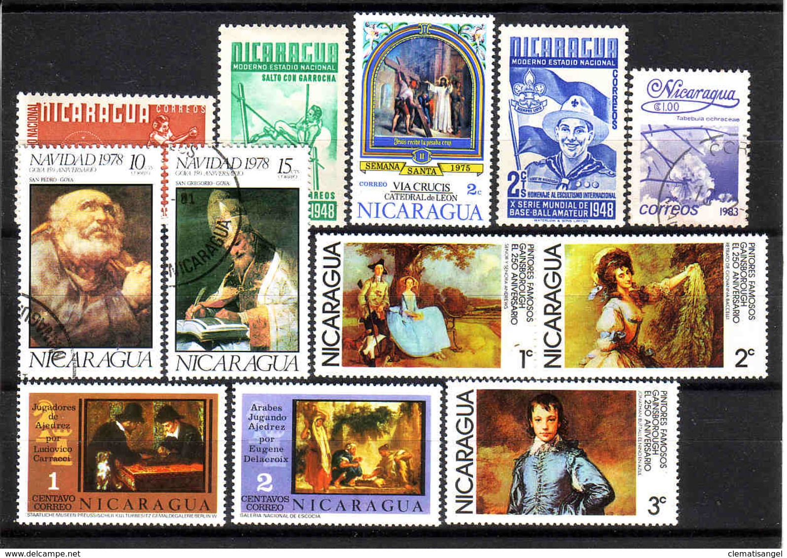 485c * NICARAGUA * 12 WERTE * POSTFRISCH UND GESTEMPELT ** !! - Nicaragua