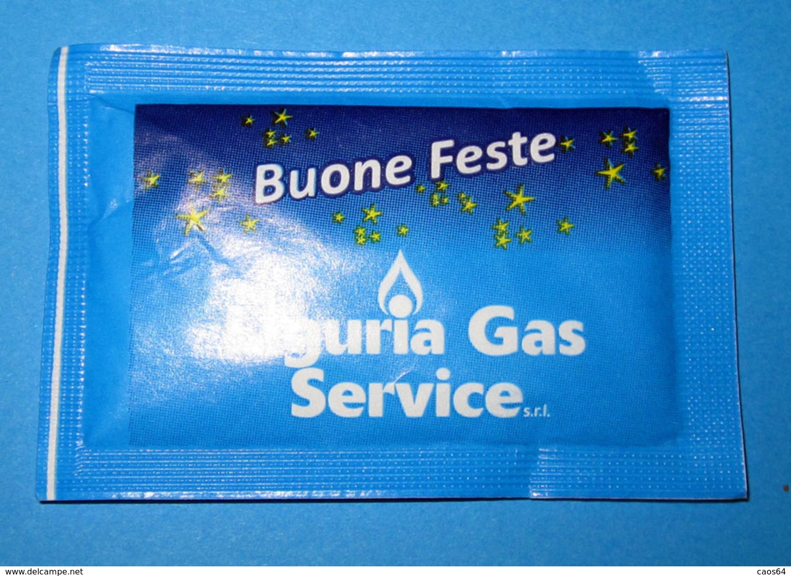 LIGURIA GAS SERVICE Acqui Terme (AL) BUONE FESTE BUSTINA DI ZUCCHERO PIENA - Zucchero (bustine)