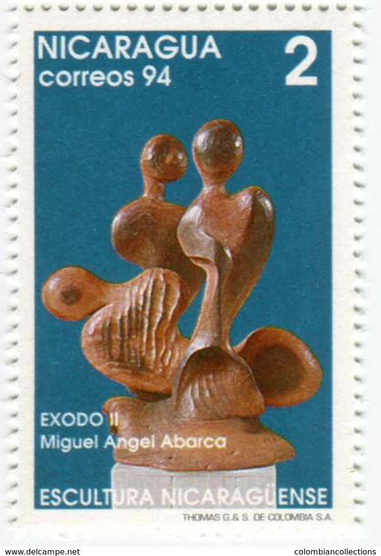 Lote 2070-6, Nicaragua, 1995, Sello, Stamp, 7 V,  Escultura. Sculpture, Art, Woman - Nicaragua