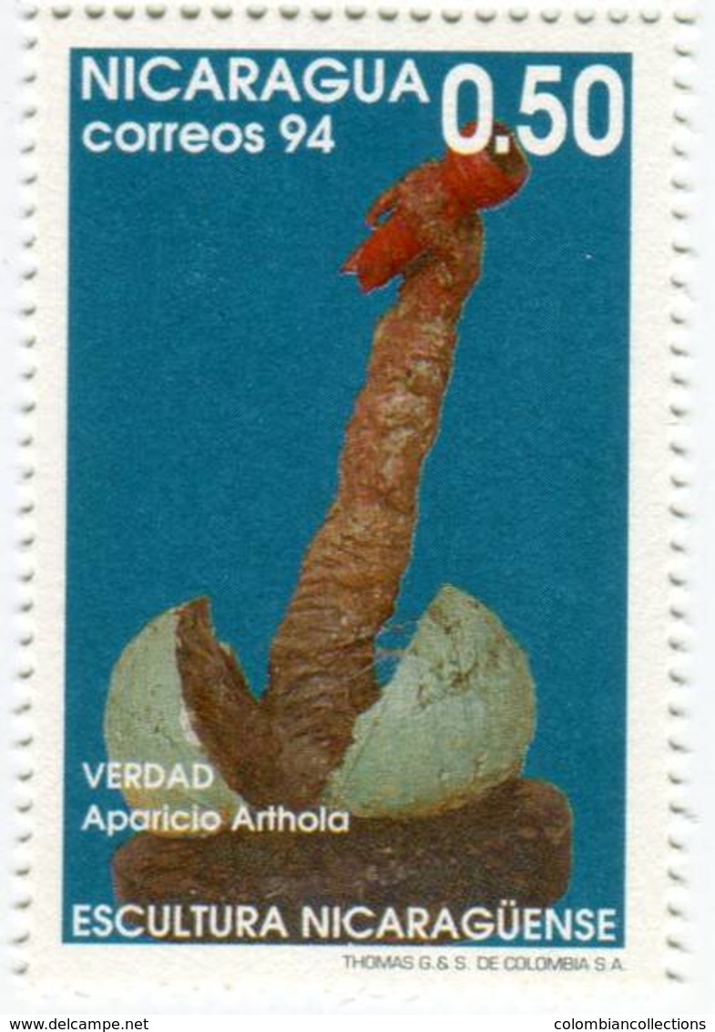 Lote 2070-6, Nicaragua, 1995, Sello, Stamp, 7 V,  Escultura. Sculpture, Art, Woman - Nicaragua