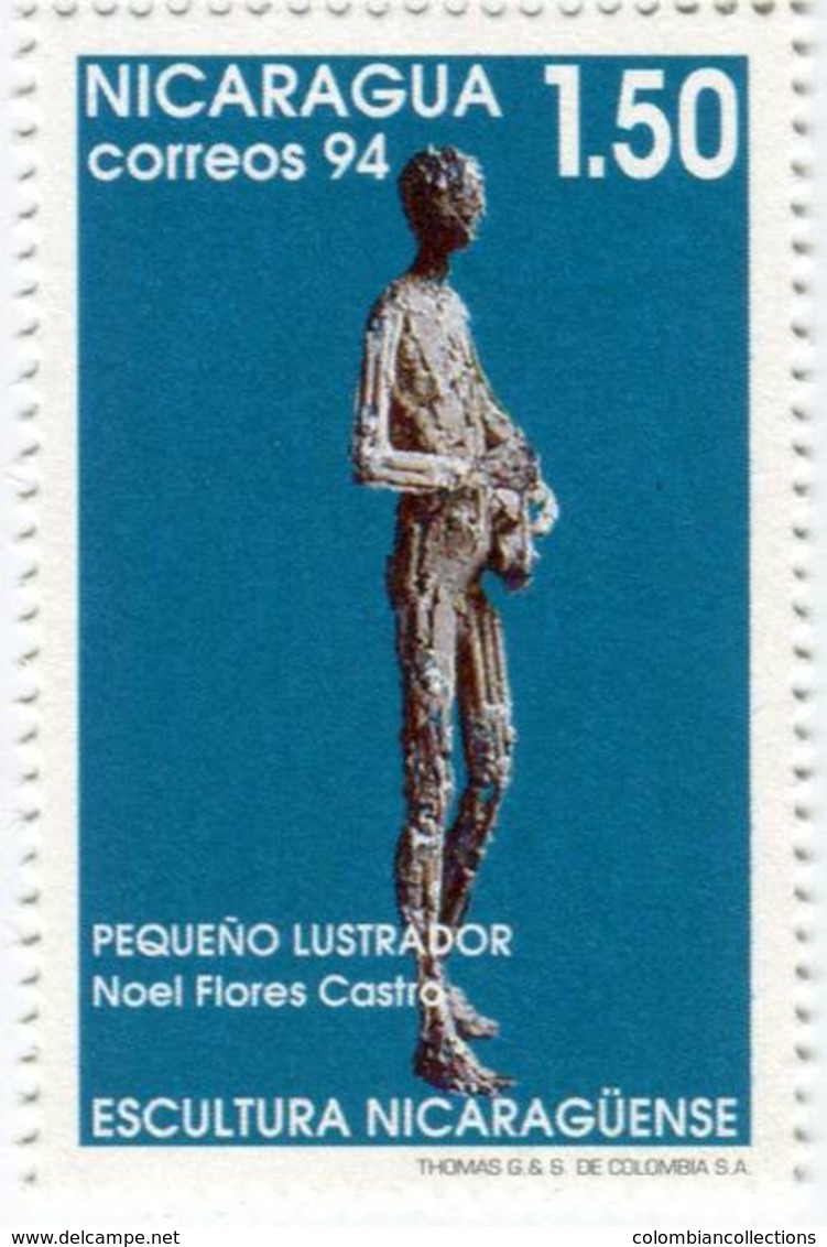 Lote 2070-6, Nicaragua, 1995, Sello, Stamp, 7 v,  Escultura. Sculpture, art, woman