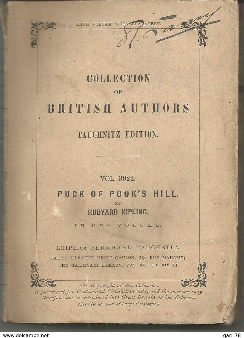 Rudyard KIPLING Puck Of Pook's Hille - Collection Of British Authors N° 3924 - Otros & Sin Clasificación