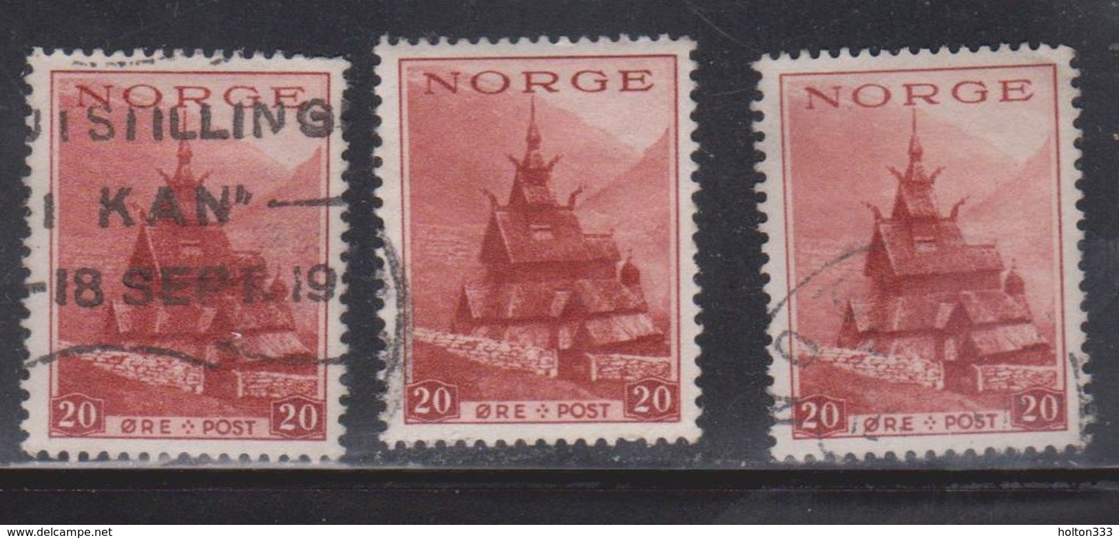 NORWAY Scott # 185 X 3 Used - Used Stamps