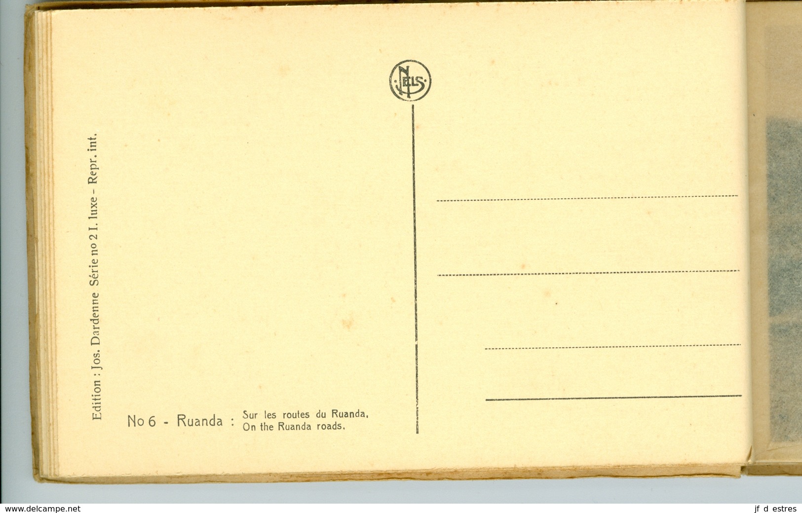 12 CP Ruanda Urundi "Routes" Nduga Mayaga Ed. Jos Dardenne 1 carnet sér. 2 I. vers 1930 Ethnographie Rwanda Burundi