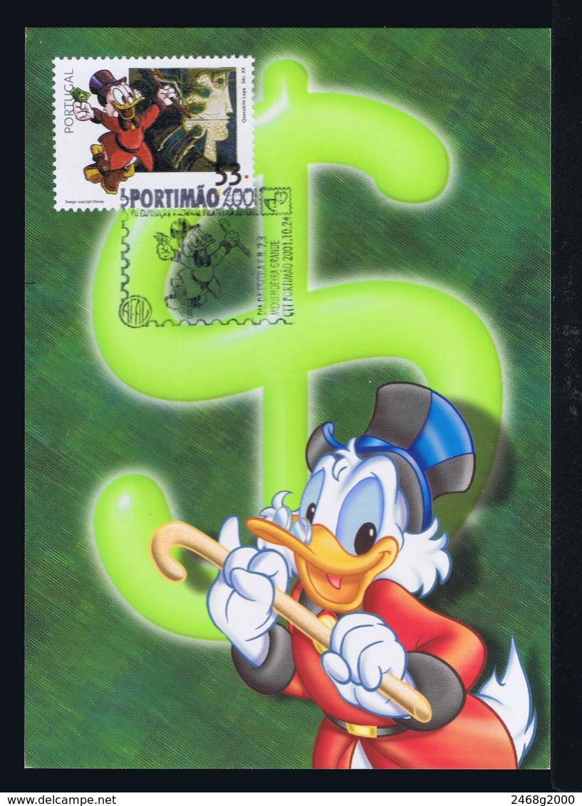Disney BD Comics TIO PATINHAS Money Coin Tiles Maximum Cards (certificated) Portugal 2001 TRIPLE Commemorative-pmk Mc726 - Disney