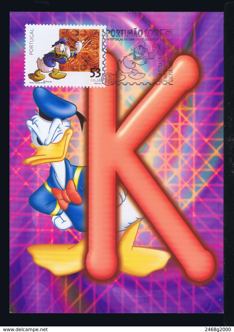 Disney BD Comics DONALD Duck Tiles Maximum Cards (certificated) Portugal 2001 TRIPLE Commemorative-pmk Mc728 - Disney