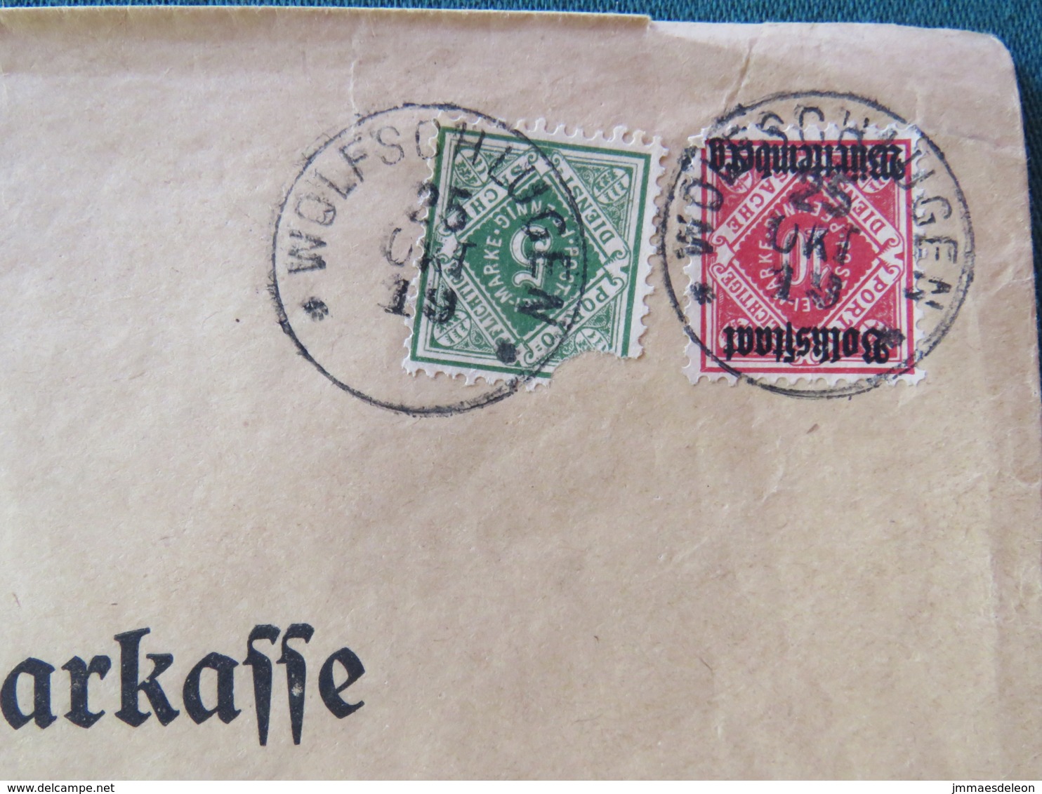 Germany 1919 Official Cover Wurtemberg Wolfschlugen To Nurtingen - Lettres & Documents