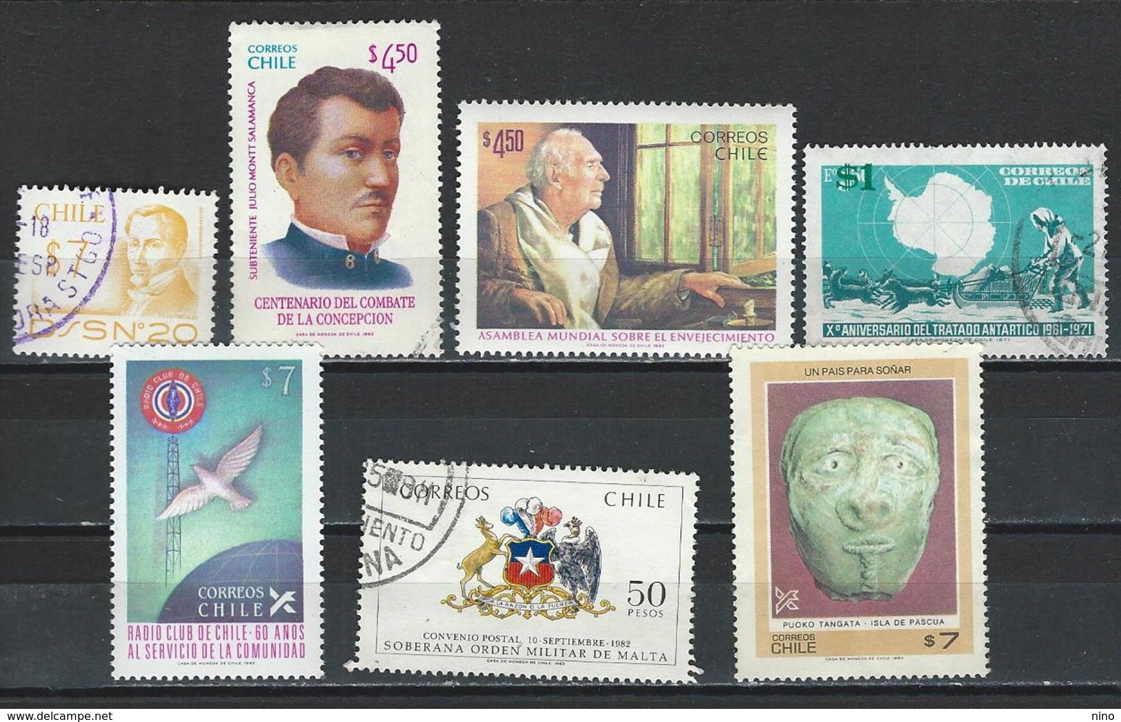 Chile. Scott # 548,624c,25,30,31d,33,55  Mint & Used. Commemorative Stamps 1982-83 - Chile