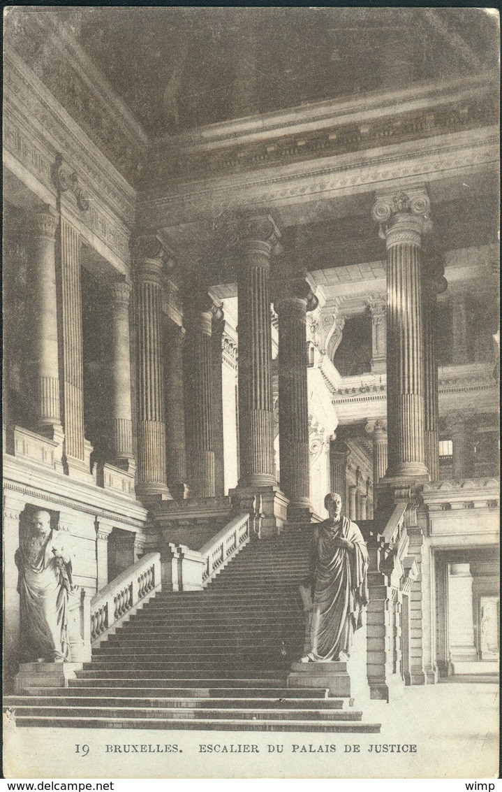 Bruxelles :  Escalier Du Palais De Justice 1909 - Monuments, édifices