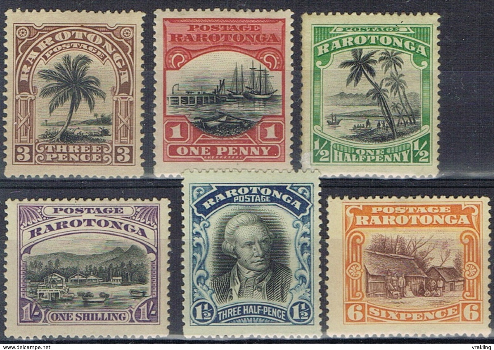 DO7407  RAROTONGA  SCHARNIER  YVERT NRS 14/19 ZIE SCAN - Tonga (...-1970)