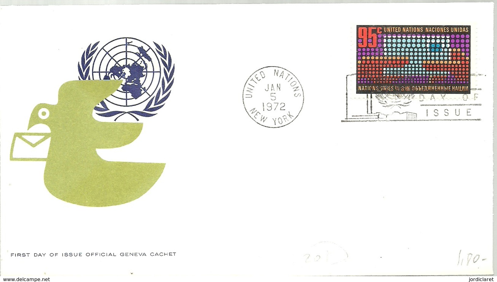 FDC ONU 1972  HANDS - Sin Clasificación