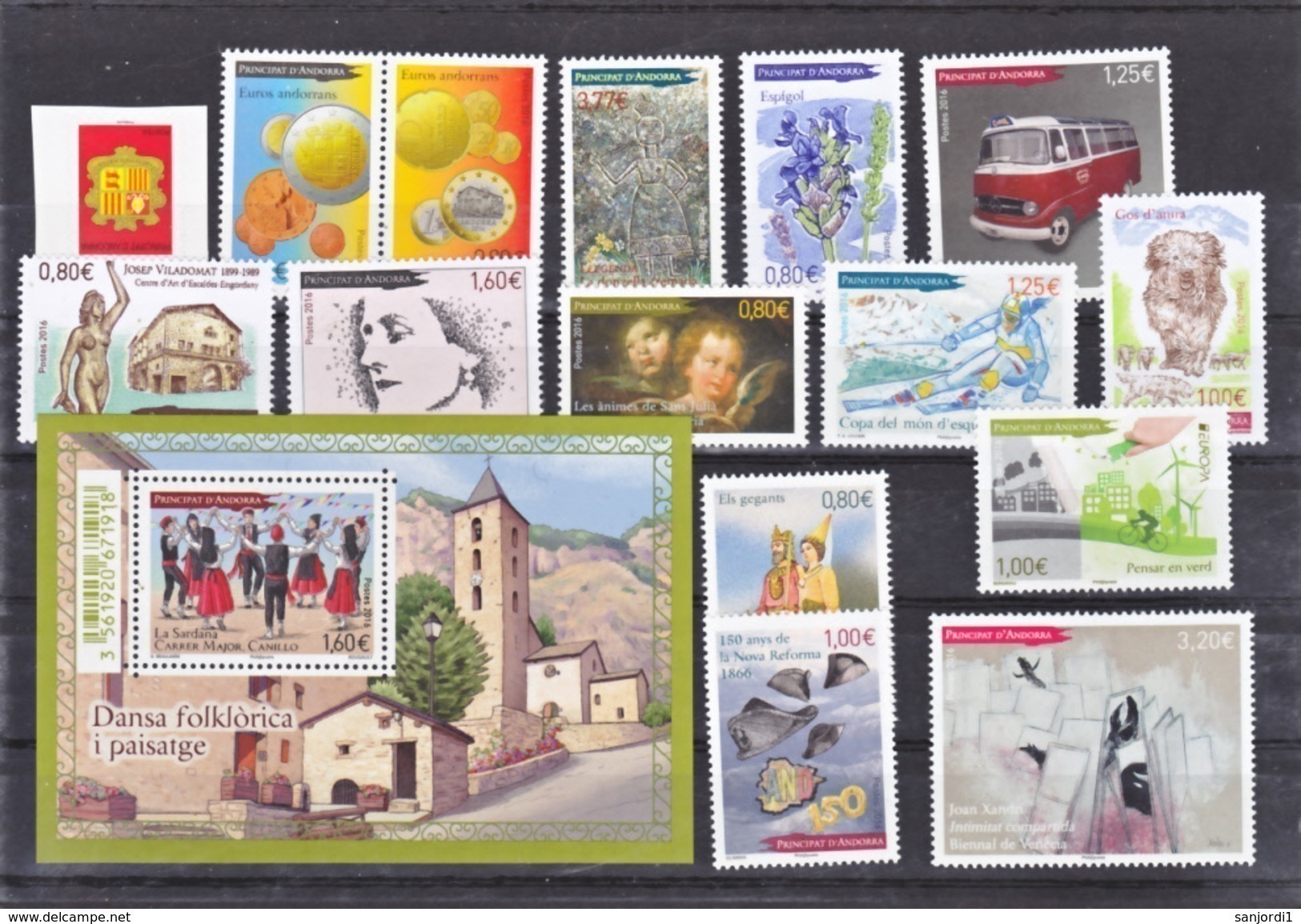 Andorre Française 2016 Année Complète Neuf ** TB MNH Sin Charnela Faciale 21.32 - Volledige Jaargang