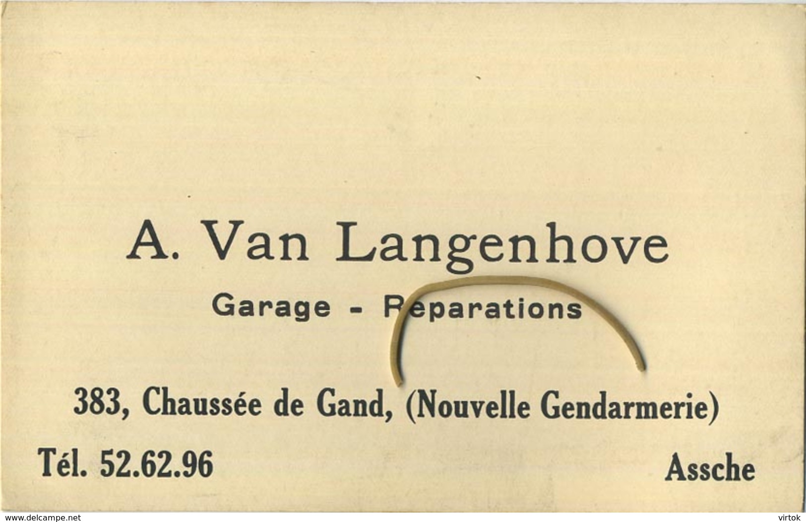 Asse :  A. Van Langenhove  ( Garage - Réparations )   Nouvelle Gendarmerie   Zie Scan Voor Detail - Asse