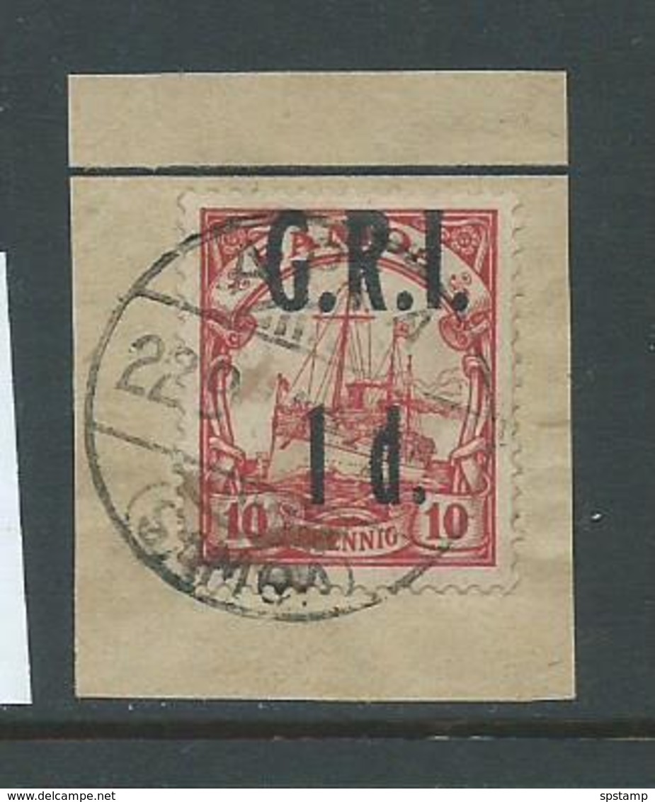 Samoa 1914 GRI 1d On 10pf Red Kaiser's Yacht FU On Piece - Samoa