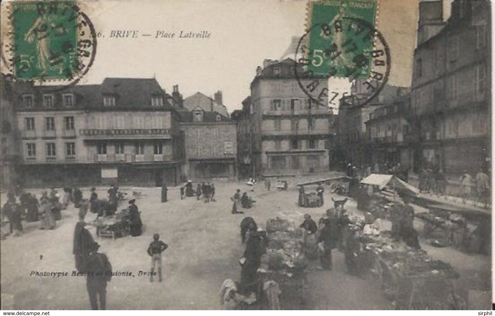 Carte Postale Ancienne De Brive La Place Latreille - Brive La Gaillarde