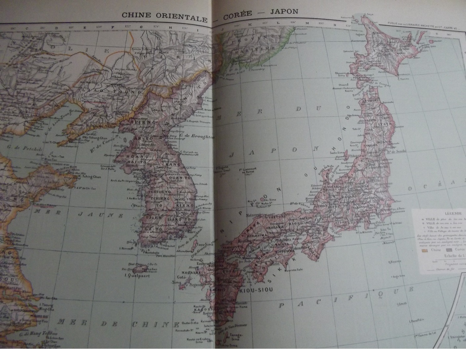 CARTE ANCIENNE  GEOGRAPHIQUE  /  CHINE ORIENTALE  COREE   JAPON