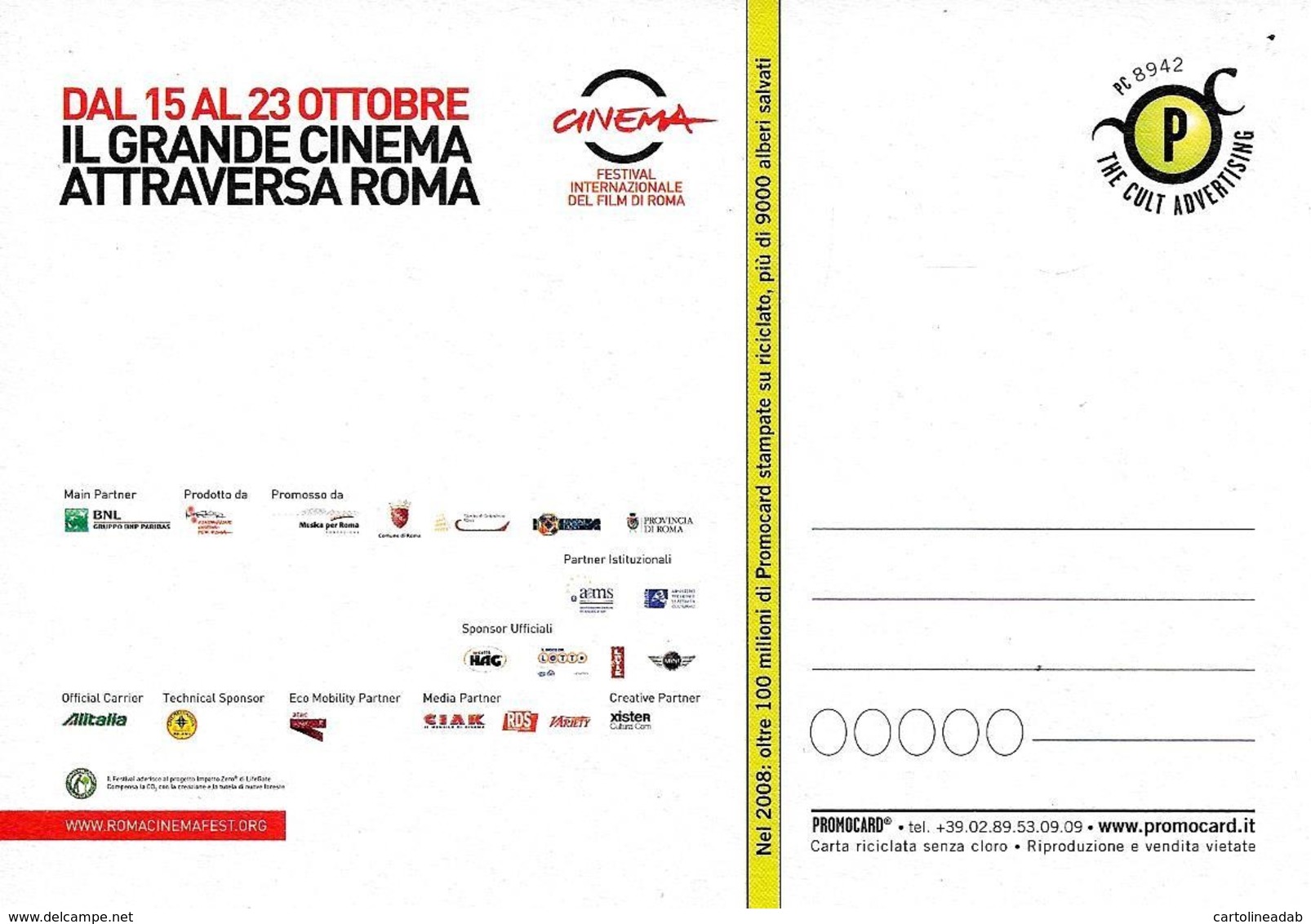 [MD2624] CPM - ROMA - FESTIVAL INTERNAZIONALE DEL CINEMA - PROMOCARD 8942 - NV - Fumetti
