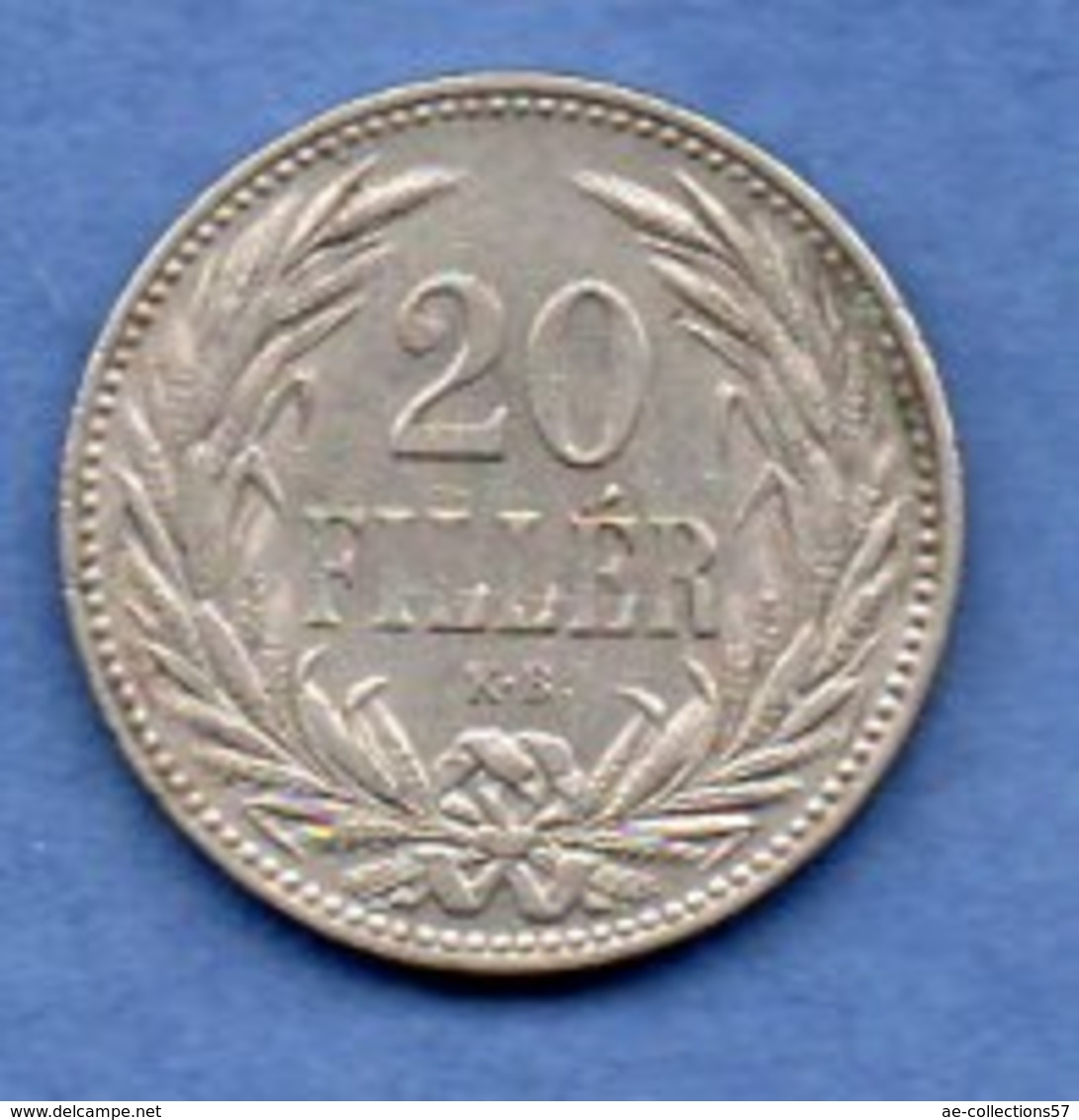 Hongrie - 20 Filler 1893 KB --   Km # 483   -  état   TTB+ - Hungary