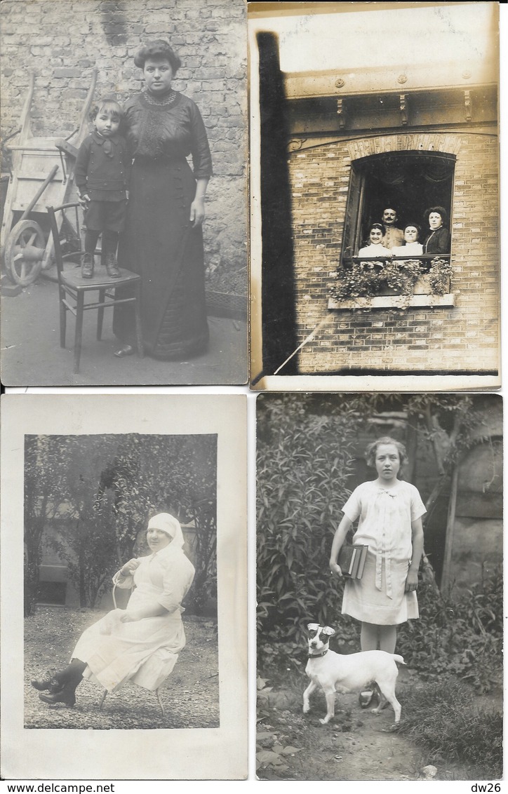 Lot N° 82 De 100 Cartes-photos à Identifier: Famille, Militaria, Groupes, Portraits, Communions, Lieux... - 100 - 499 Postkaarten