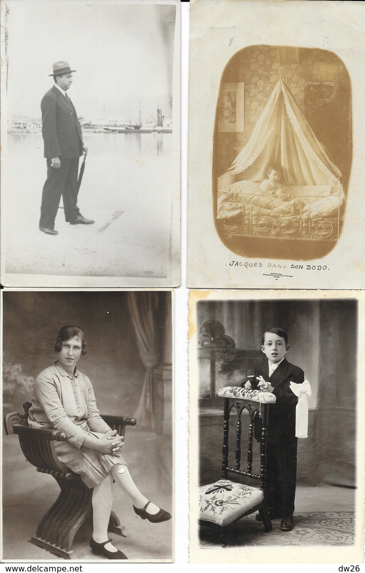 Lot n° 82 de 100 Cartes-photos à identifier: Famille, Militaria, groupes, portraits, communions, lieux...