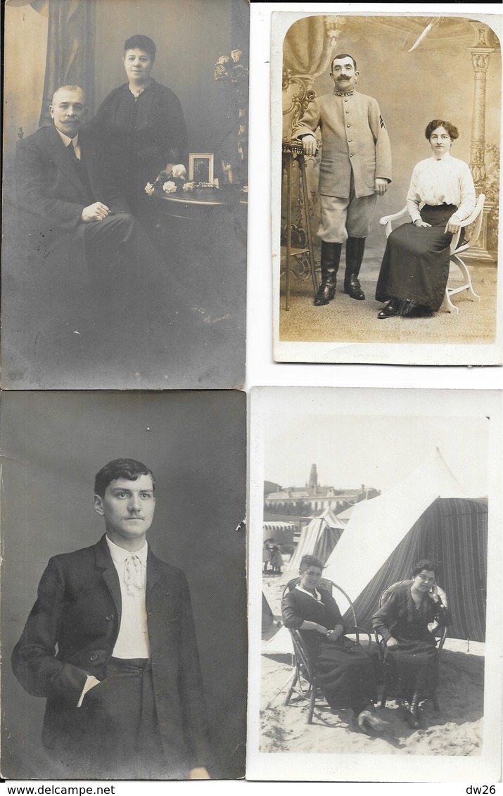 Lot n° 82 de 100 Cartes-photos à identifier: Famille, Militaria, groupes, portraits, communions, lieux...